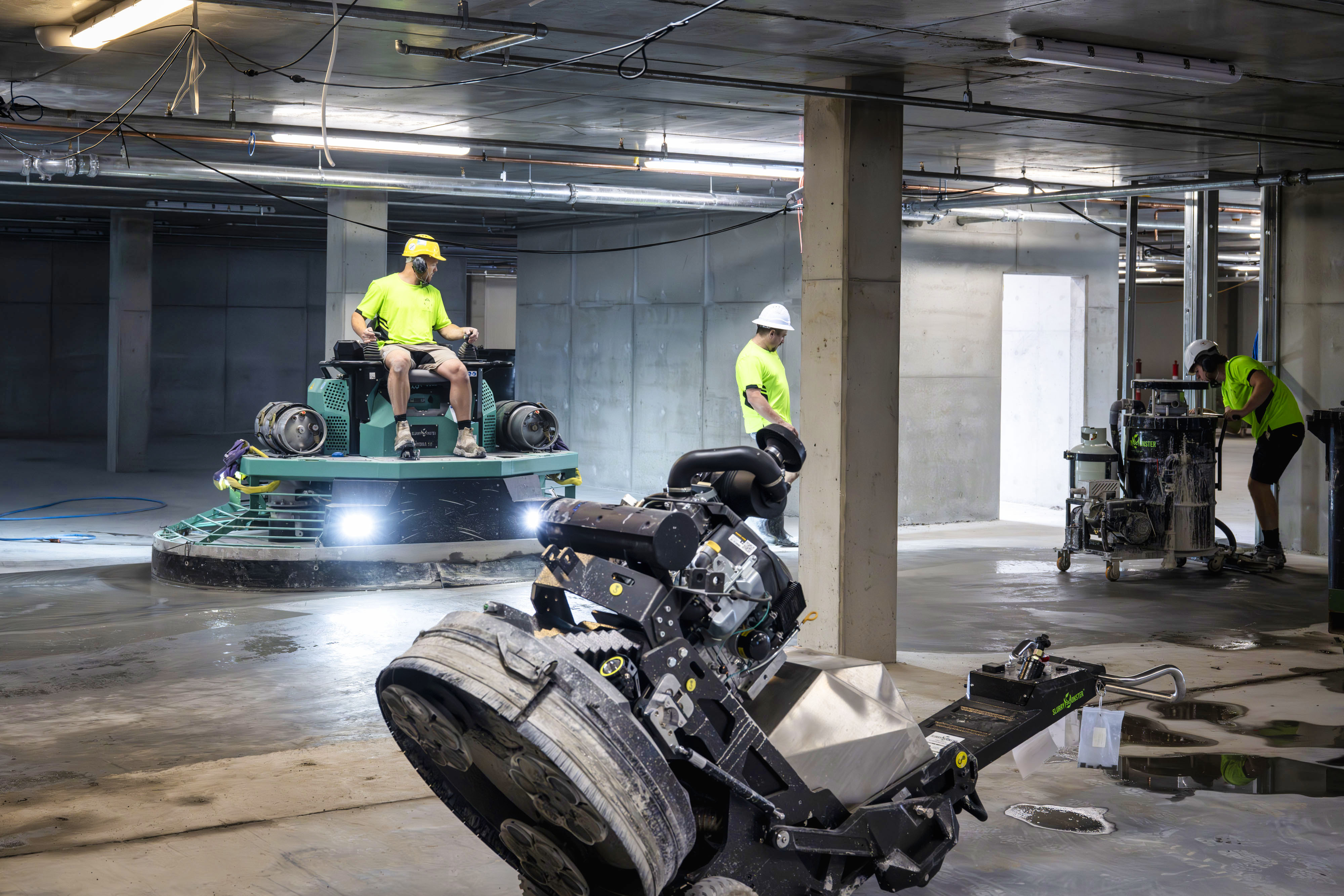 ACF concrete polishing equipment on site